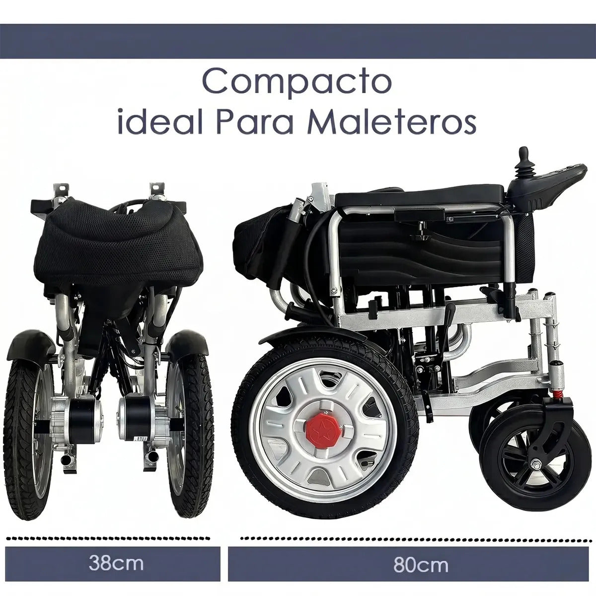 Silla de Ruedas Electrica Plegable con Joystick y Cinturón de Seguridad De 5 Velocidades