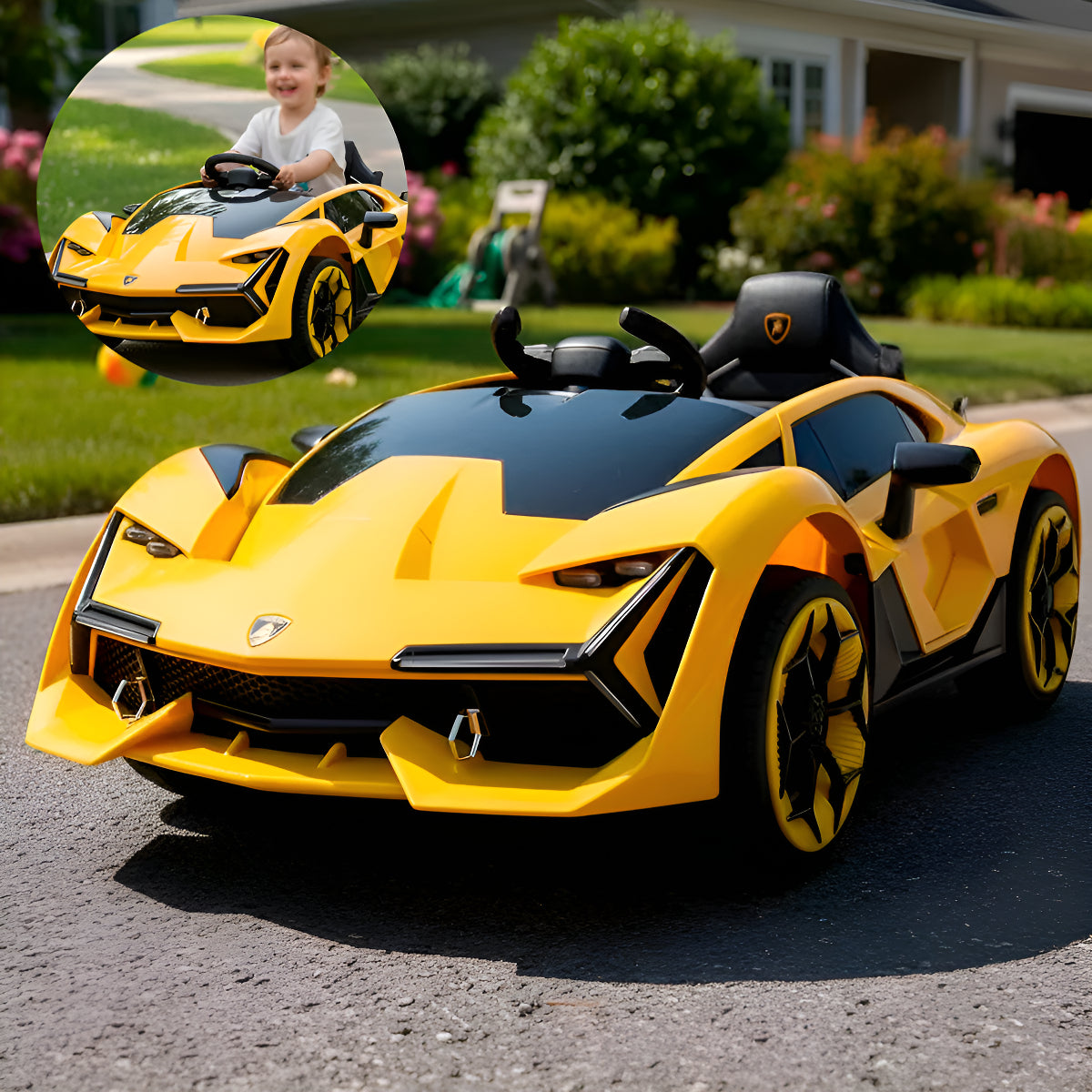 Auto Electrico Montable Lamborghini Con Boton De Reversa Corre 6km/h