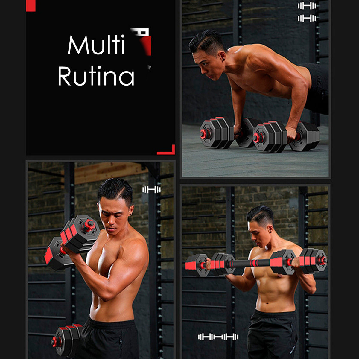 Set De Mancuernas Ajustables De 40kg Unibles Fitness