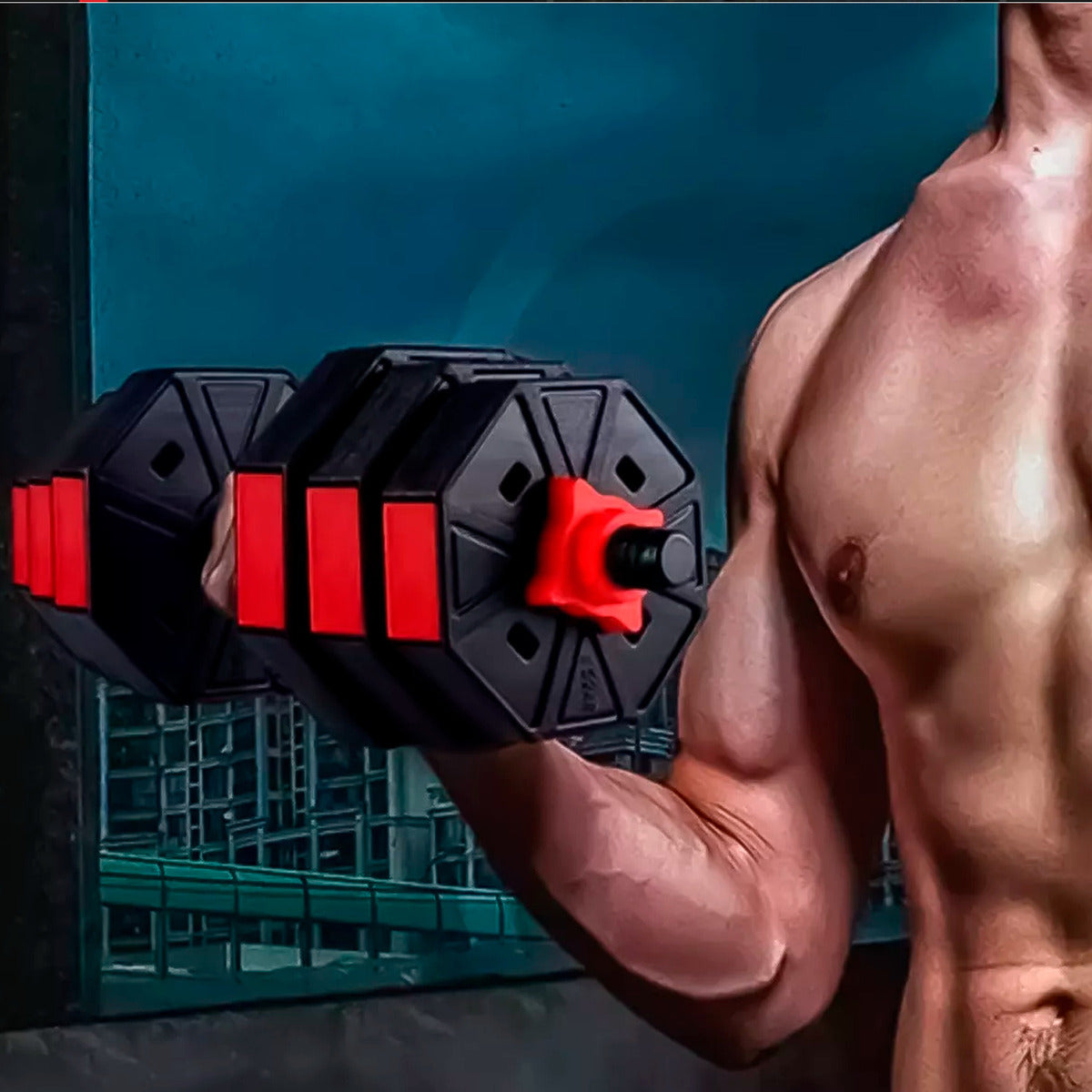 Set De Mancuernas Ajustables De 40kg Unibles Fitness