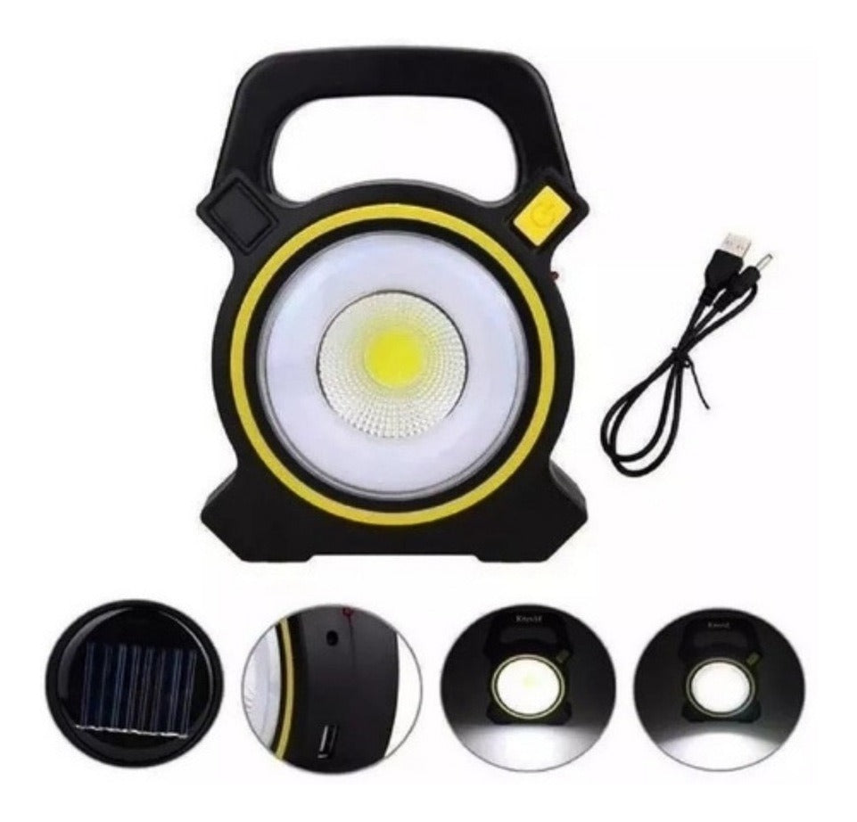 Lampara Foco Solar Usb Led Linterna Exterior Recargable