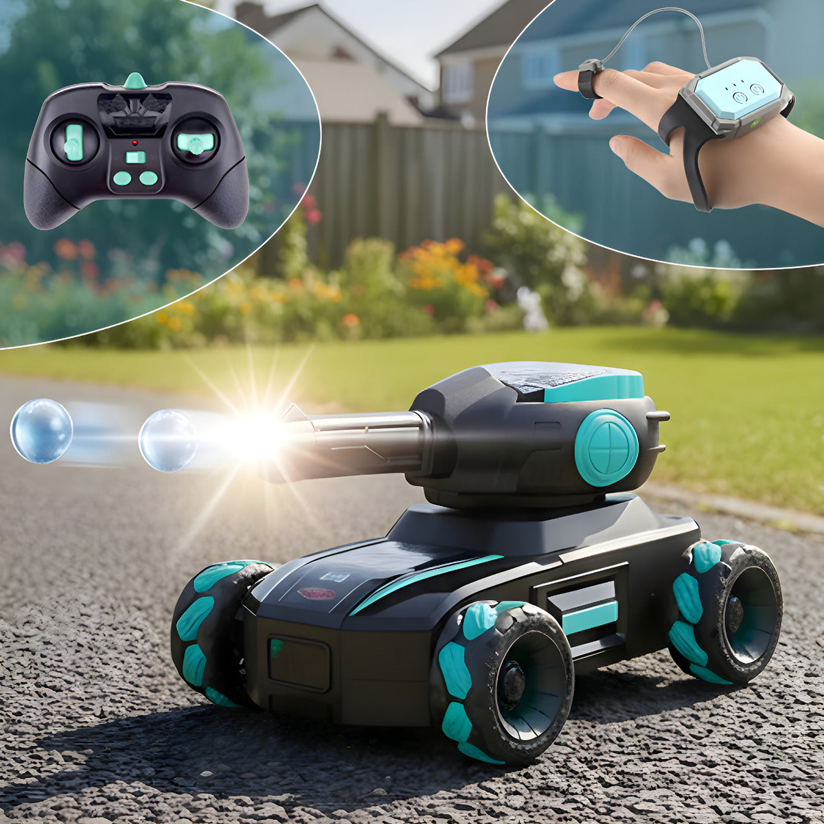 Auto Lanza Hidrogel Tanque Recargable Control Remoto Muñeca