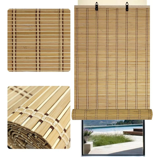 Cortina De Bambú Persiana Roller Enrollable 60x150cm