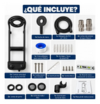 Columna Ducha Premium Circular Negro Con Control T° De Pared Hs195