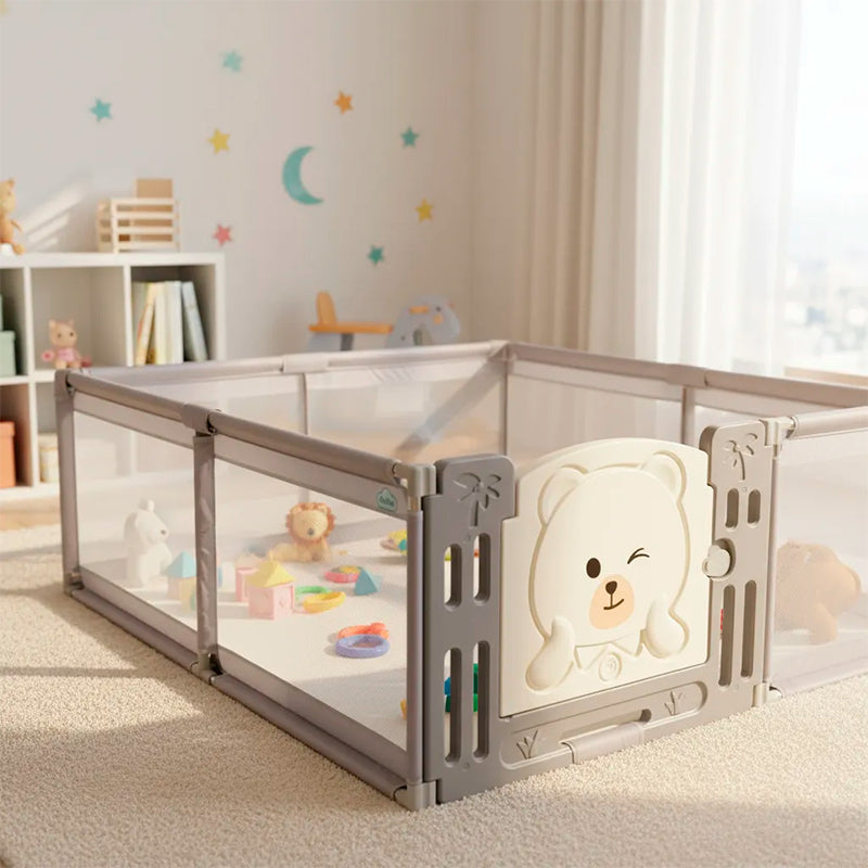 Corral Infantil Nubo Puerta Osito Malla Con Pelotas 180x200cm