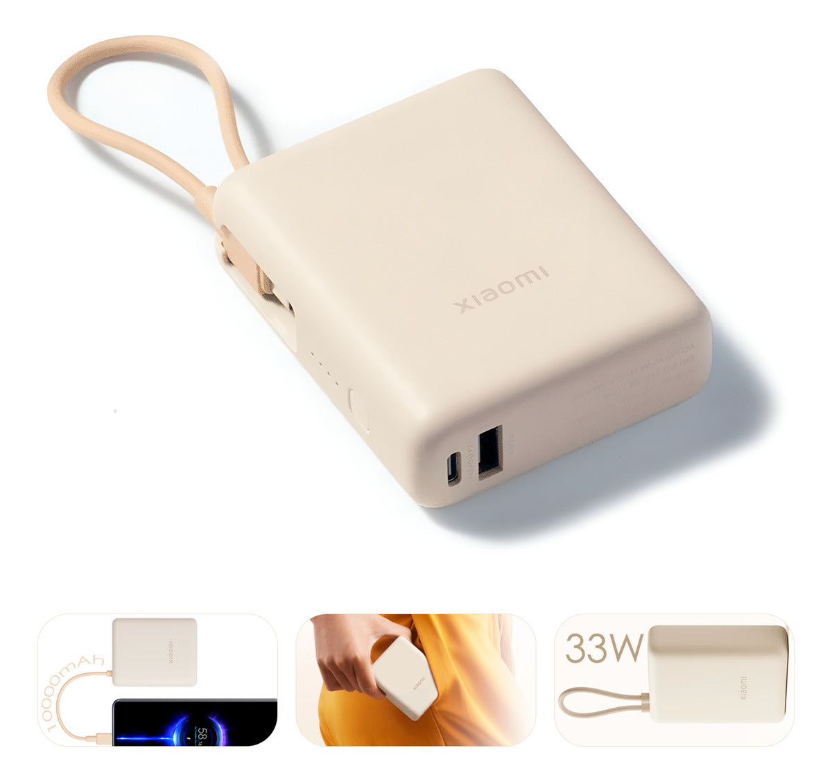 Xiaomi Powerbank 10000mah 33w Supercarga Con Cable Integrado
