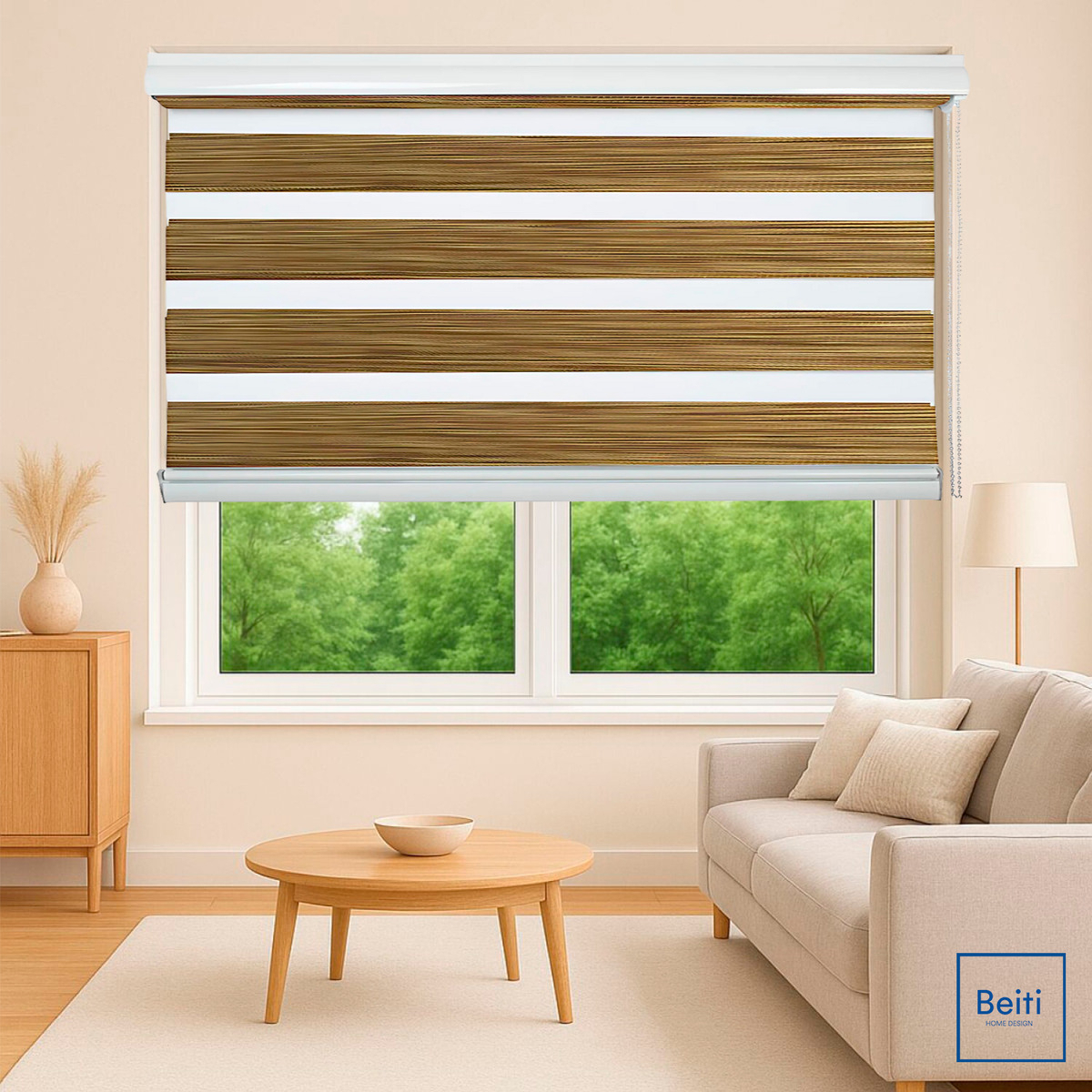 Cortina Roller Jaspeada Duo Zebra Día Noche 100x240cm