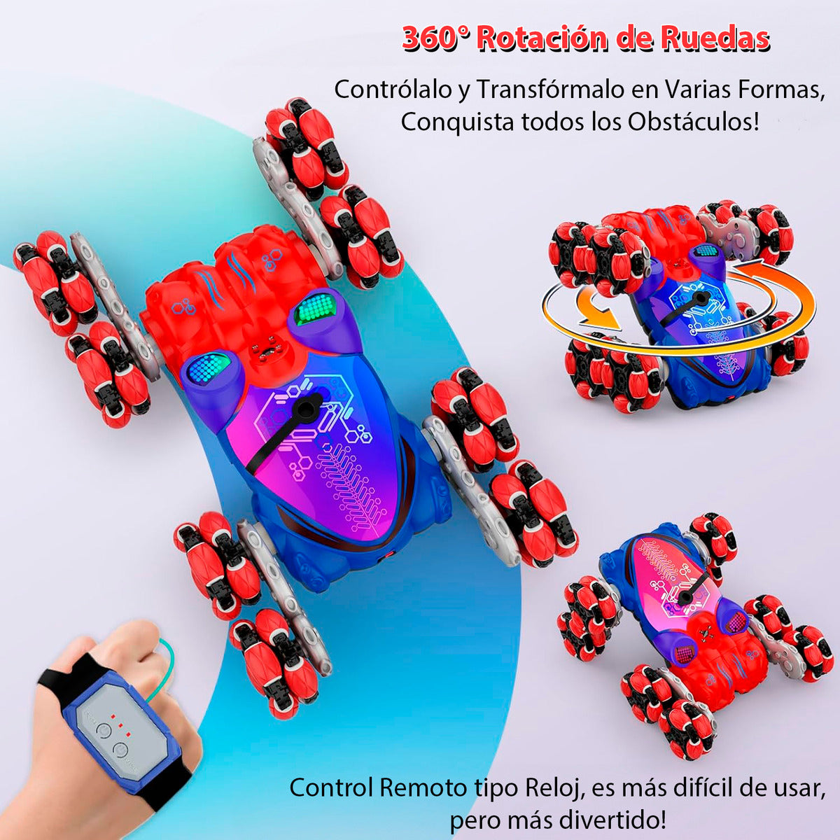 Auto Control Remoto Escalador Octopus Luces Sonido 360°