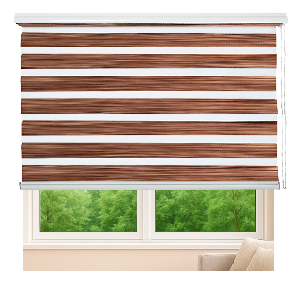 Cortina Roller Jaspeada Duo Zebra Día Noche 100x240cm