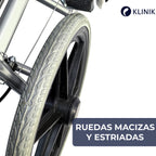 Silla De Ruedas Plegable Con Frenos De 110kg Geriatrica