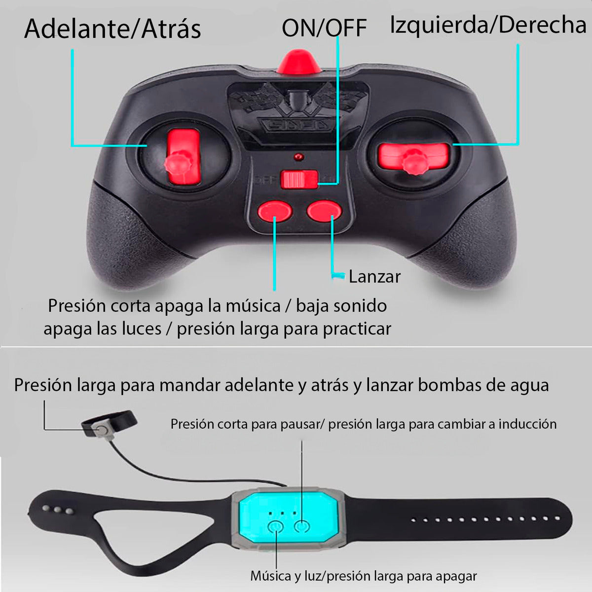 Auto Lanza Hidrogel Tanque Recargable Control Remoto Muñeca