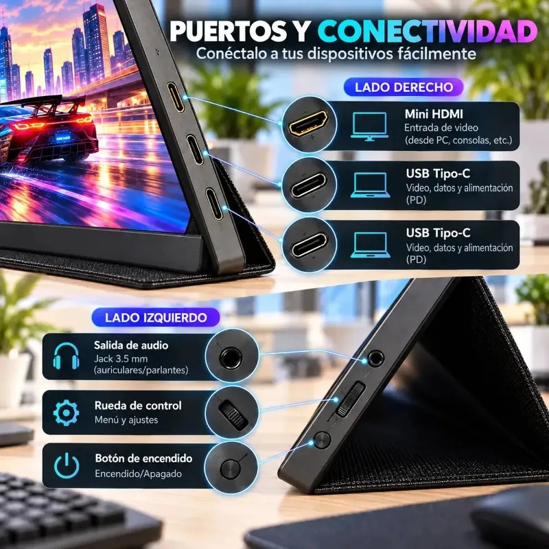 Monitor Portatil 16 Pulgadas Ips 2.5k Y 120hz Para Notebook