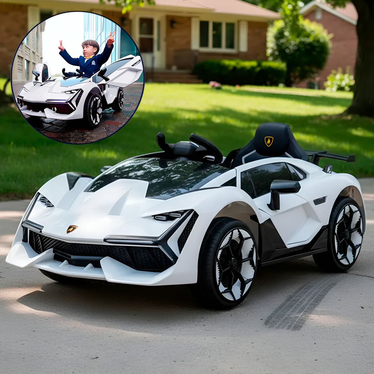 Auto Electrico Montable Lamborghini Con Boton De Reversa Corre 6km/h