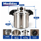Autoclave Esterilizador Acero Inoxidable Grado Medico 18LT