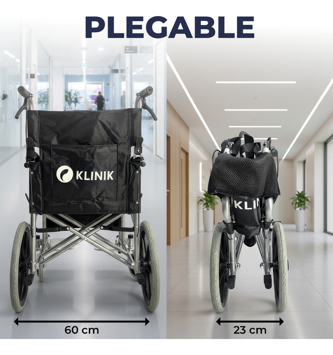 Silla De Ruedas Plegable Con Frenos De 110kg Geriatrica