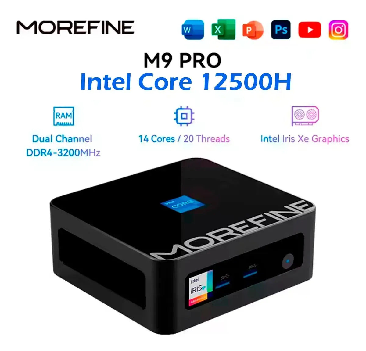 Mini PC Morefine M9 Pro Intel Core i5 12500H con 16 GB RAM y 512 GB SSD