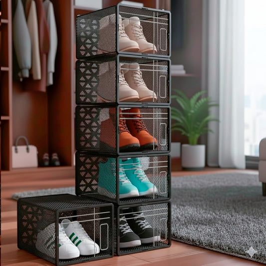 Set 6cajas Organizadoras De Zapatos Apilables Multiuso Beiti