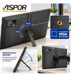 Monitor De 60hz Portatil Inalambrico 15.6 Pulgadas Full Hd