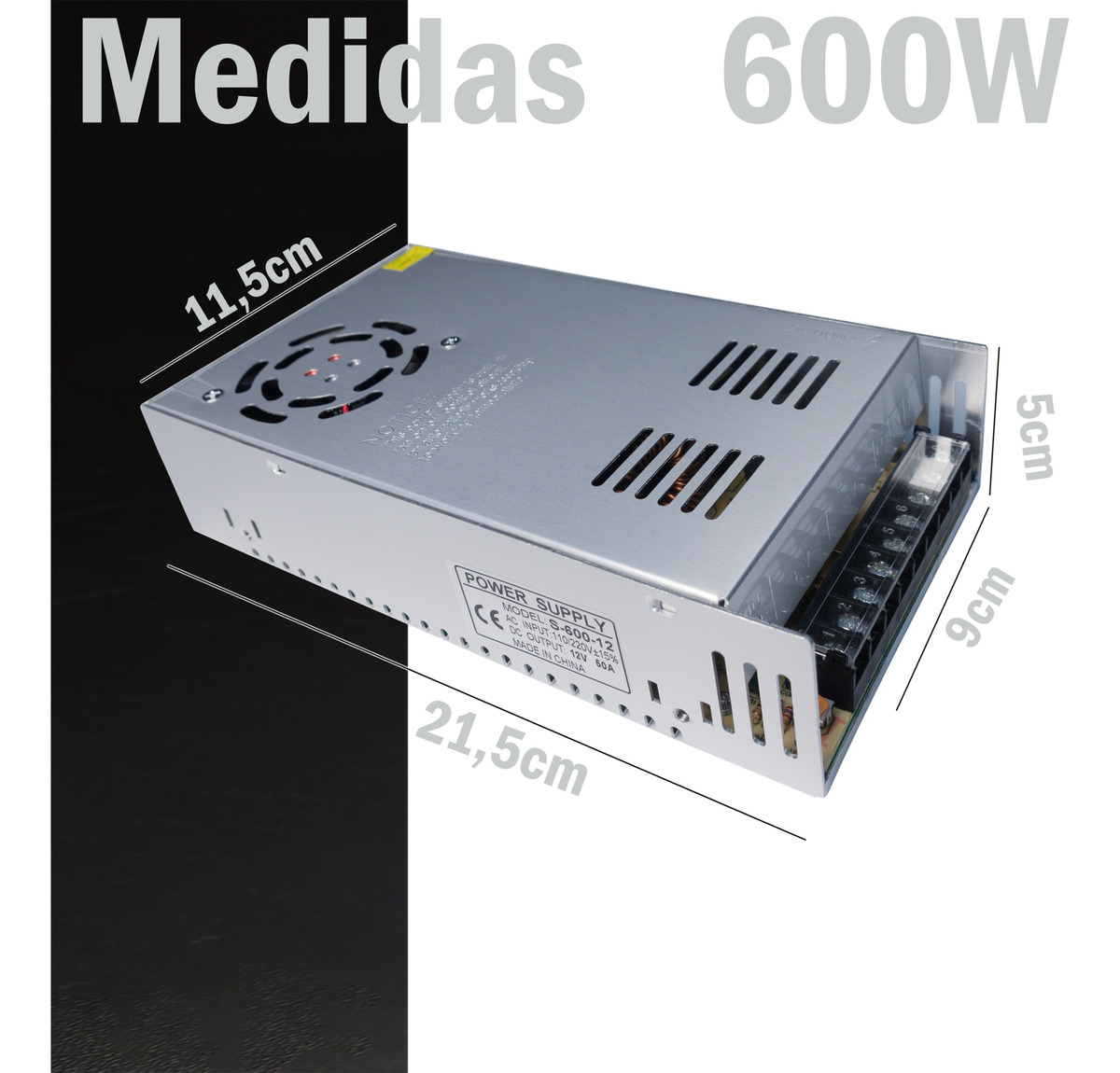 Fuente Poder 12v 50a 600w Transformador 220v Camaras Cinta