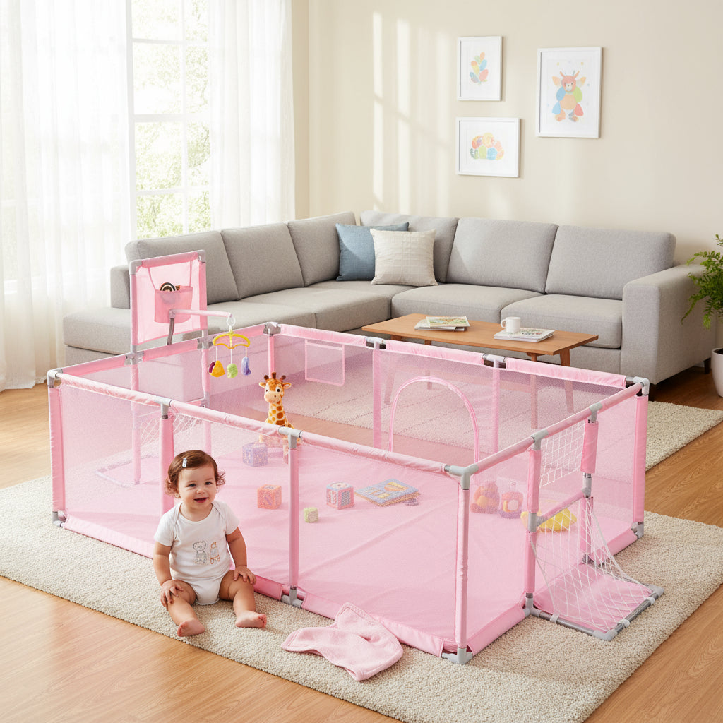 Corral Infantil 3 en 1 Juegos Malla Tela Oxford 180x120cm