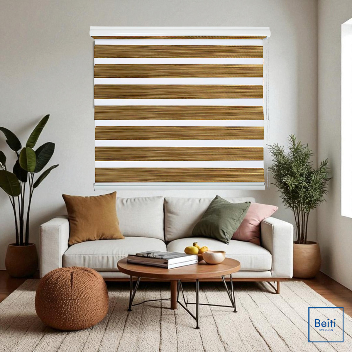 Cortina Roller Jaspeada Duo Zebra Día Noche 100x240cm