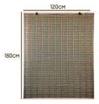 Cortina De Bambú Persiana Roller Bicolor 120x180cm Con Diseños