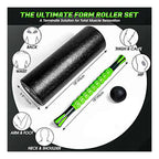 Set Cilindro Yoga Foam Roller Con Barra Y Pelotas Pequeñas