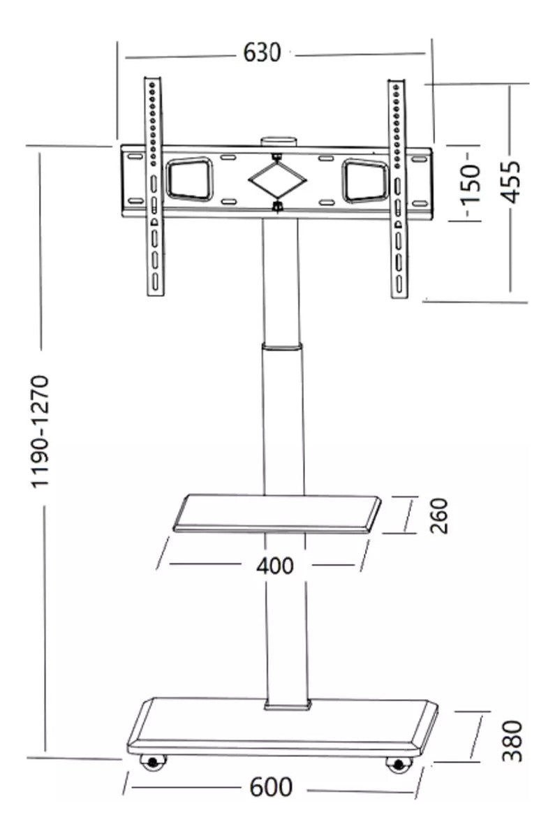 Soporte Pedestal Tv Rack Movil Con Ruedas 32 A 75 Pulgadas