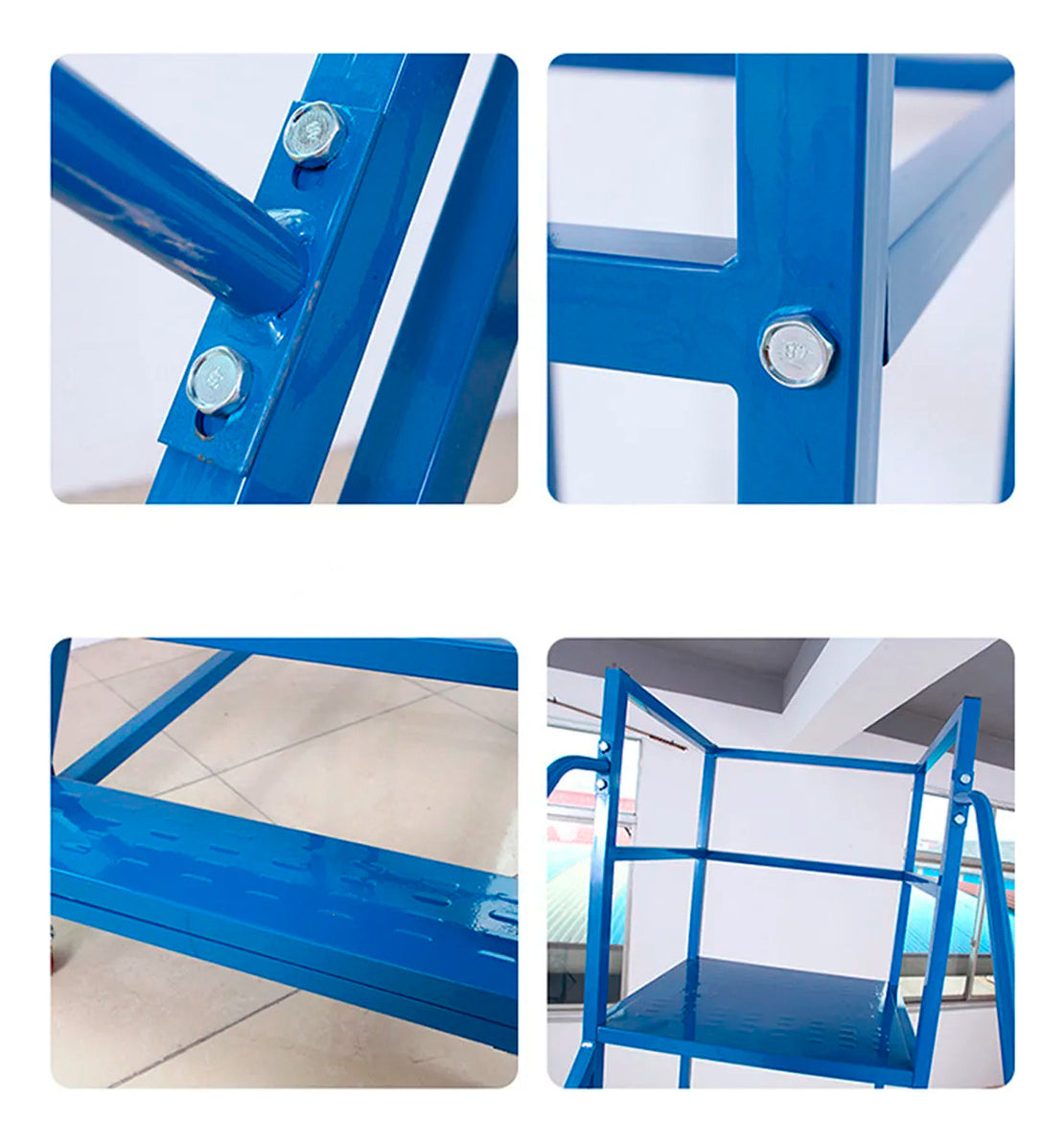 Escalera Industrial 6 Peldaños Tipo Avión Con Plataforma De 1,5m Soporta 450kg