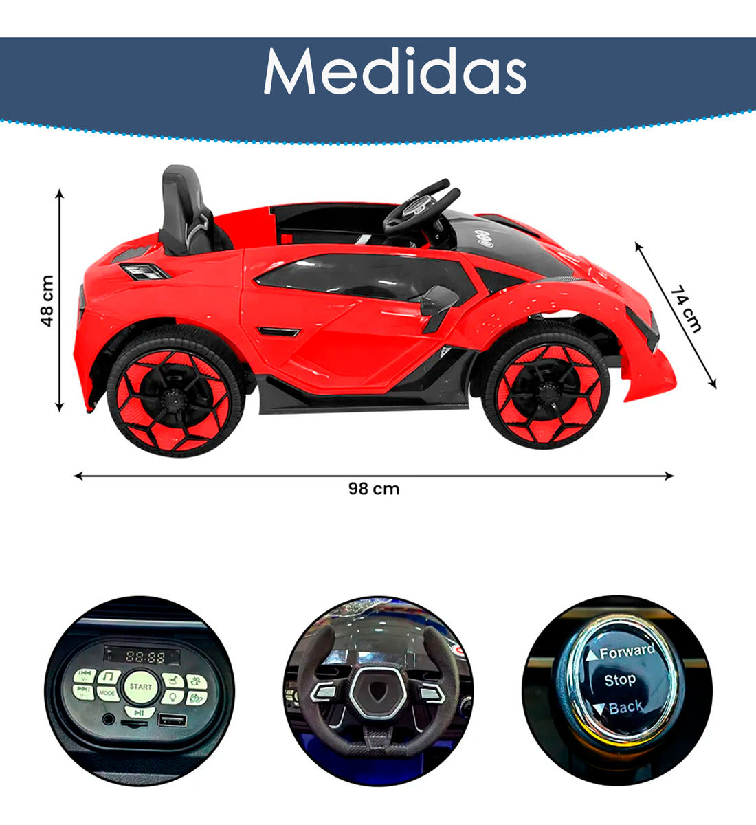 Auto Electrico Montable Lamborghini Con Boton De Reversa Corre 6km/h