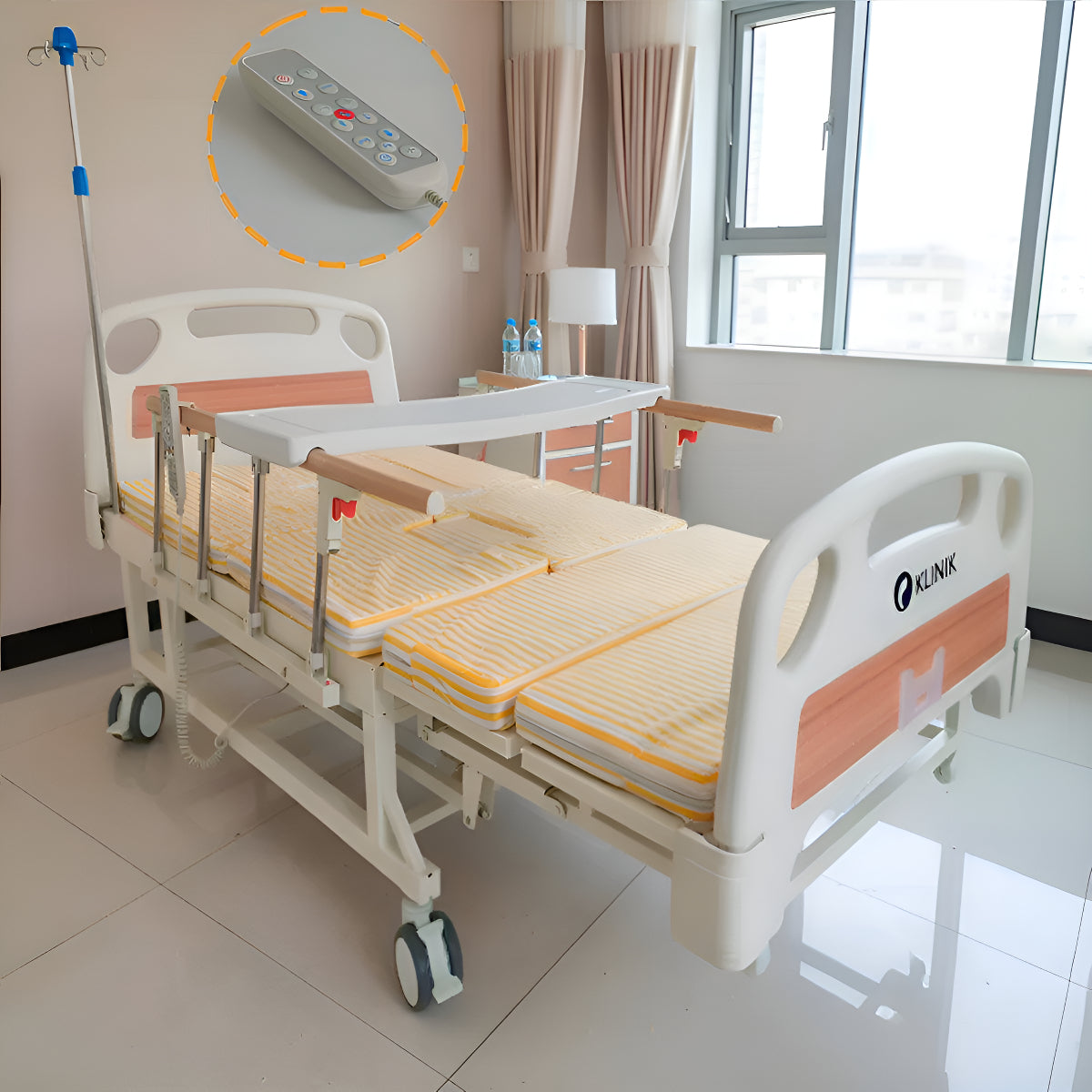 Cama Clinica Catre Electrica Pro 260kg Con Colchon Y Bandeja