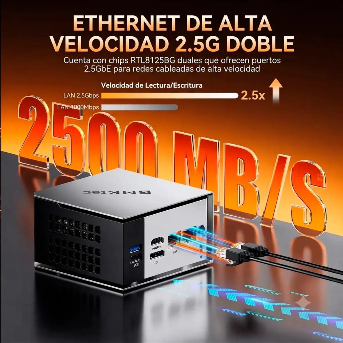 Mini PC GMKtec M8 AMD Ryzen 5 6650H con 16 GB RAM y 1 TB SSD NVMe