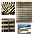 Cortina Roller Bambu Persiana Bicolor 60x150cm Con Diseño
