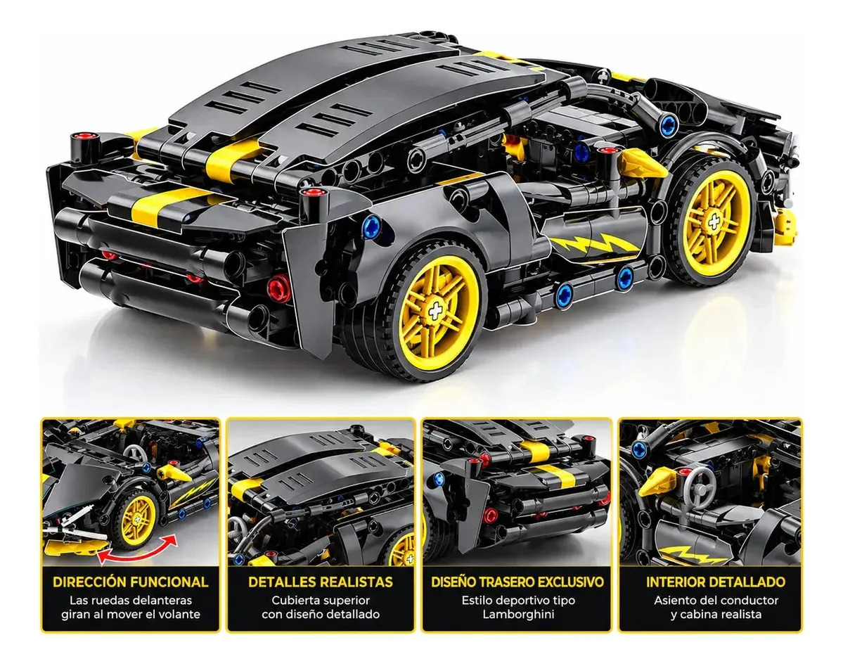 Auto Bloques Armable Lamborghini Juguete Construccion 486pzs