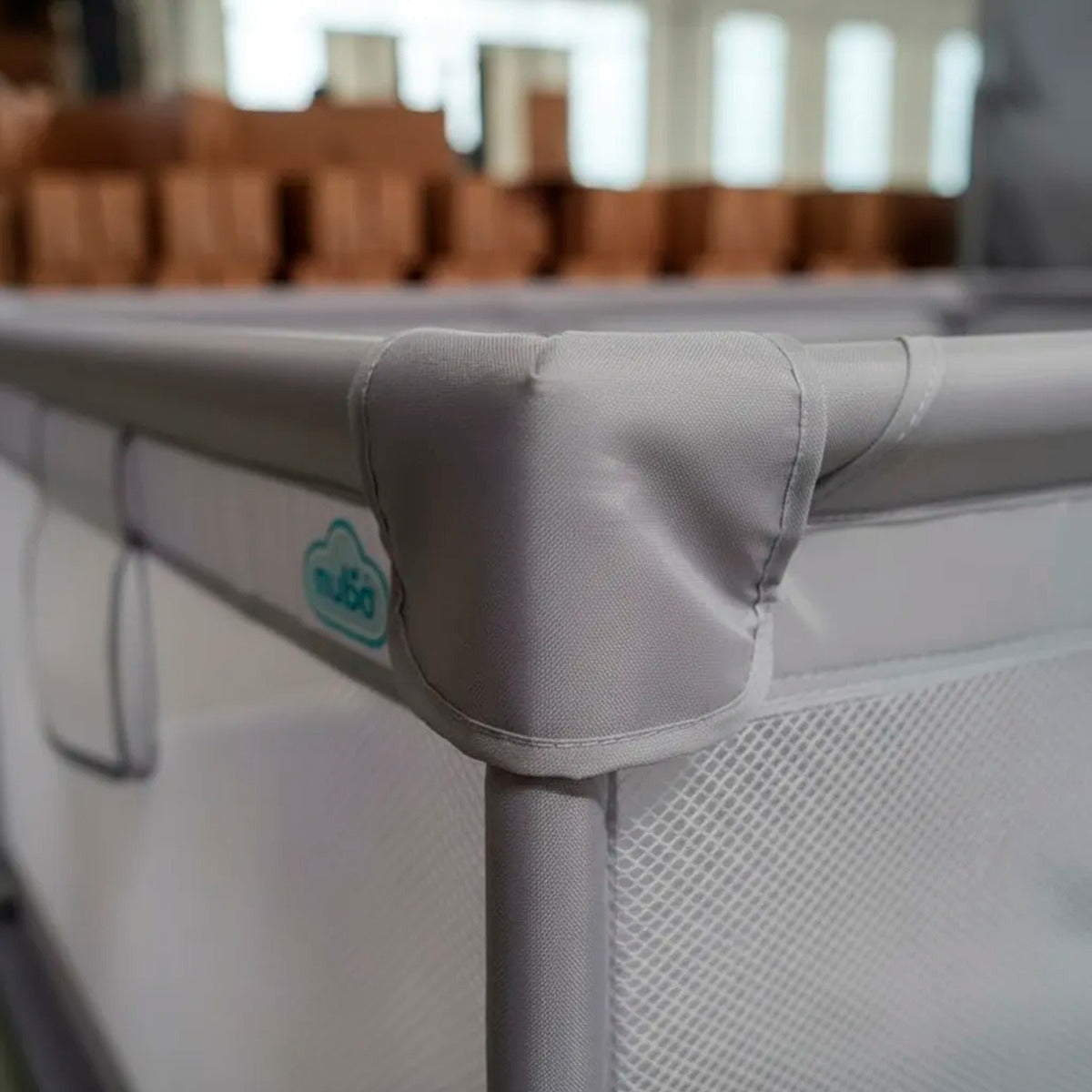 Corral Infantil Nubo Puerta De Oso Y Malla Oxford 120x180cm Gris Osos