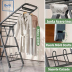 Tendedero Plegable Premium Beiti 170cm Soporta 50kg De Acero Inoxidable Negro