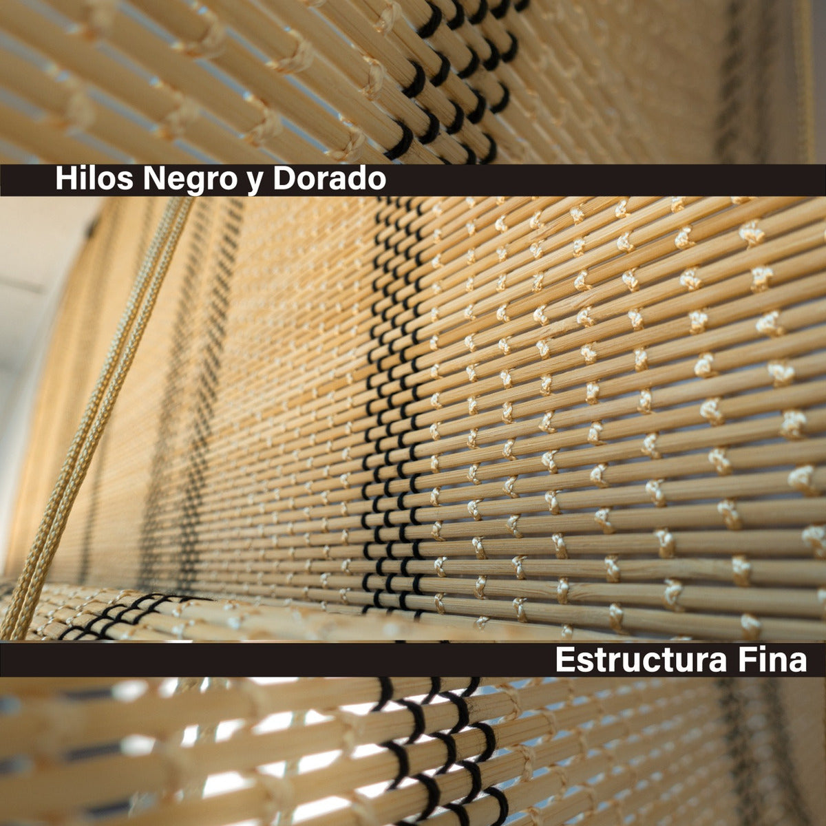 Cortina De Bambú Fino Persiana Roller Enrollable 180x180cm