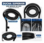 Columna Ducha Premium Circular Negro Con Control T° De Pared Hs195