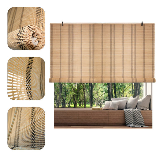 Cortina De Bambú Fino Persiana Roller Enrollable 180x180cm