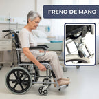 Silla De Ruedas Plegable Con Frenos De 110kg Geriatrica