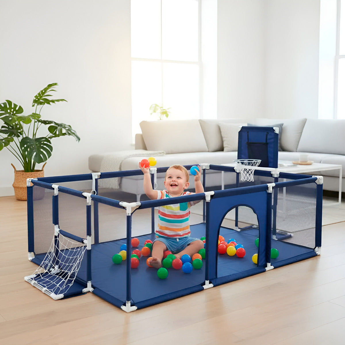 Corral Infantil 3 en 1 Juegos Malla Tela Oxford 180x120cm