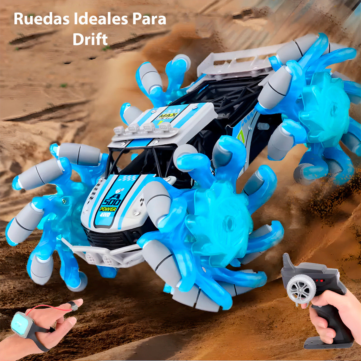 Auto Con Control Llantas Extendibles 4x4 Sensor Muñeca Drift Todo Terreno