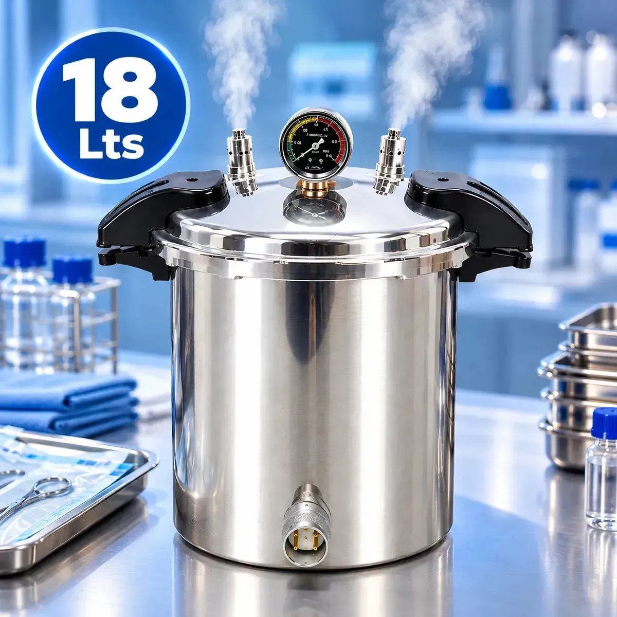 Autoclave Esterilizador Acero Inoxidable Grado Medico 18LT