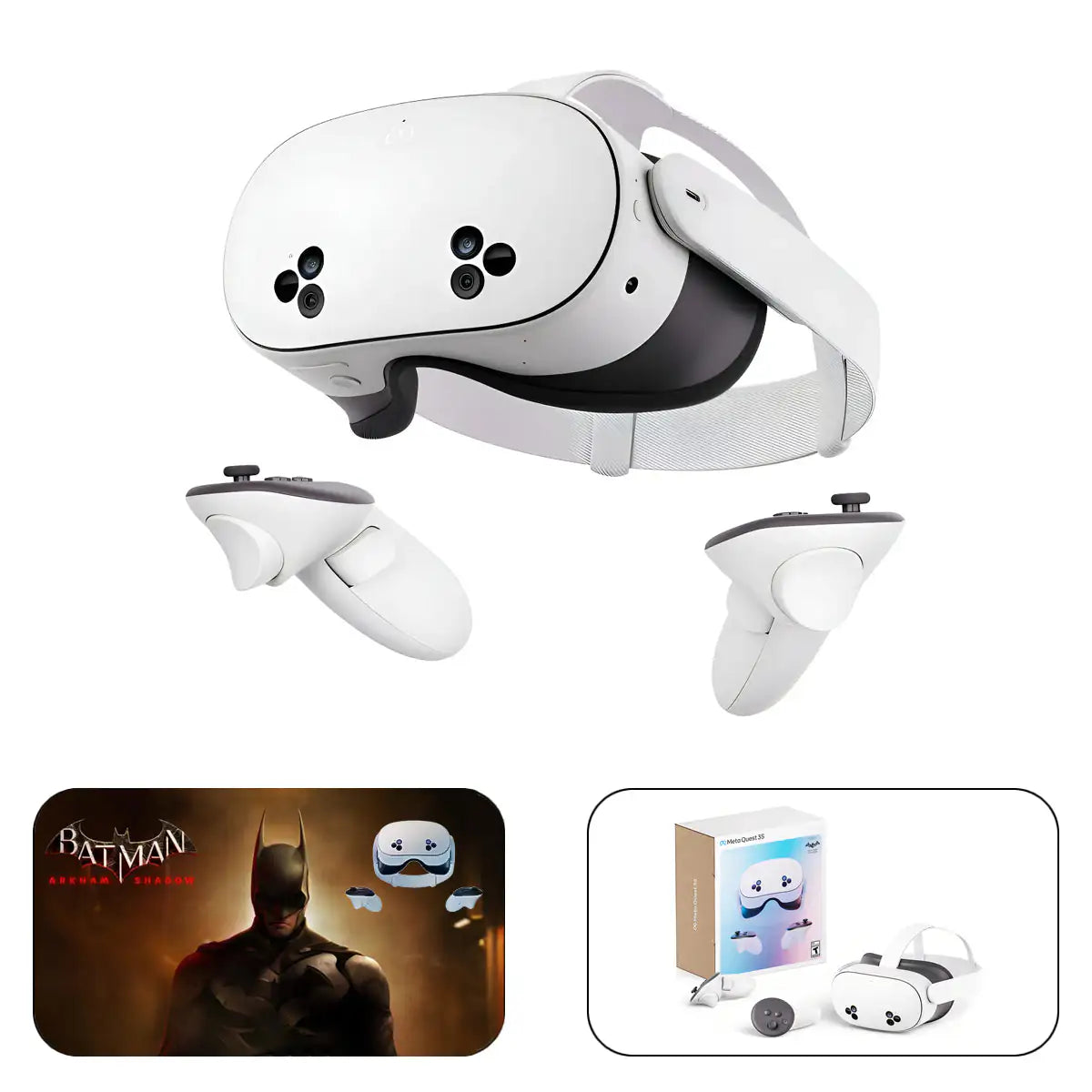 Lentes De Realidad Virtual Meta Quest 3s 256gb Juego Incluido Batman Arkham Shadow Edition Con Controles Foco Ajustable