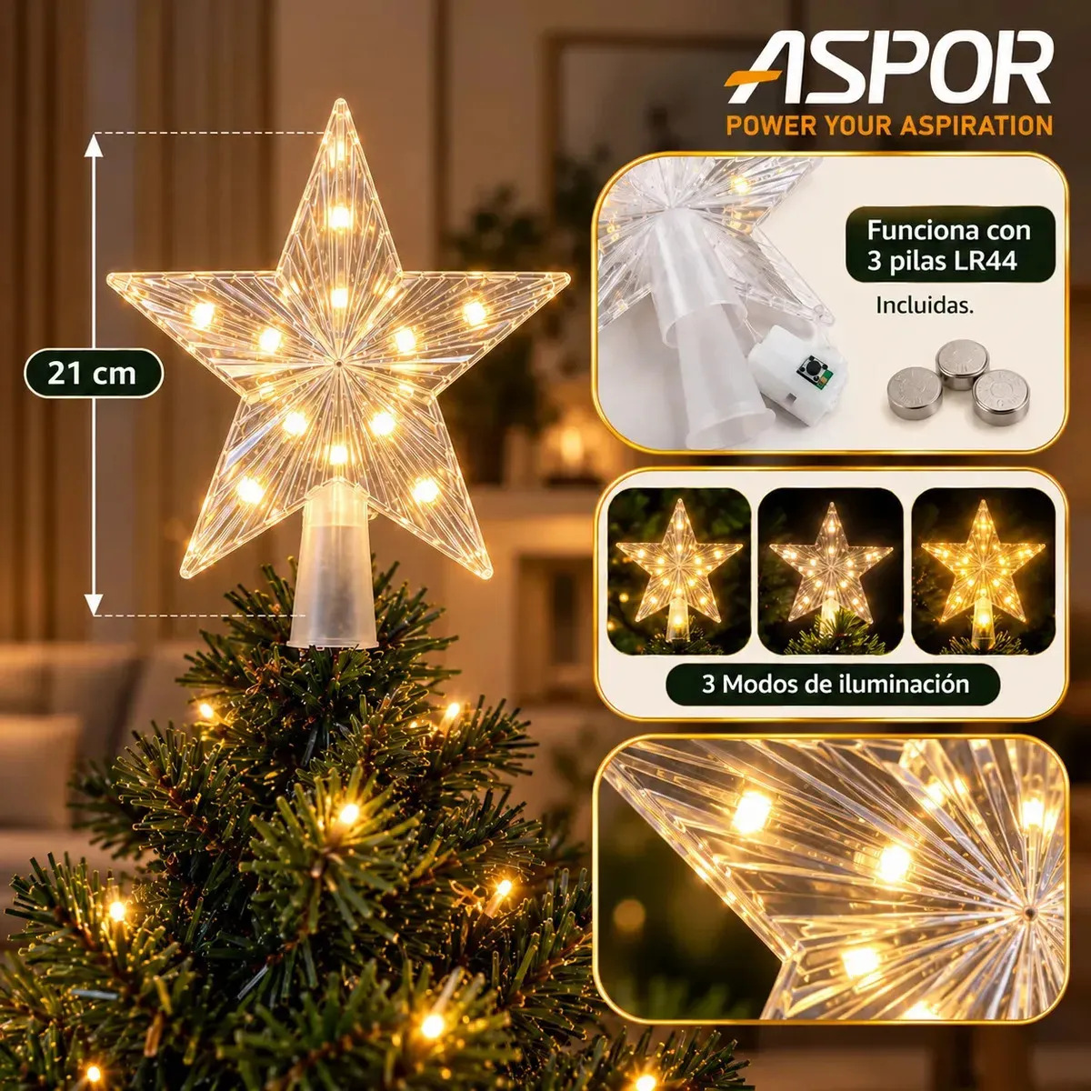 Arbol De Navidad Artificial 210cm Verde Con Luces