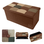 Puff Baul Plegable Organizador 76x38 Tela Mix