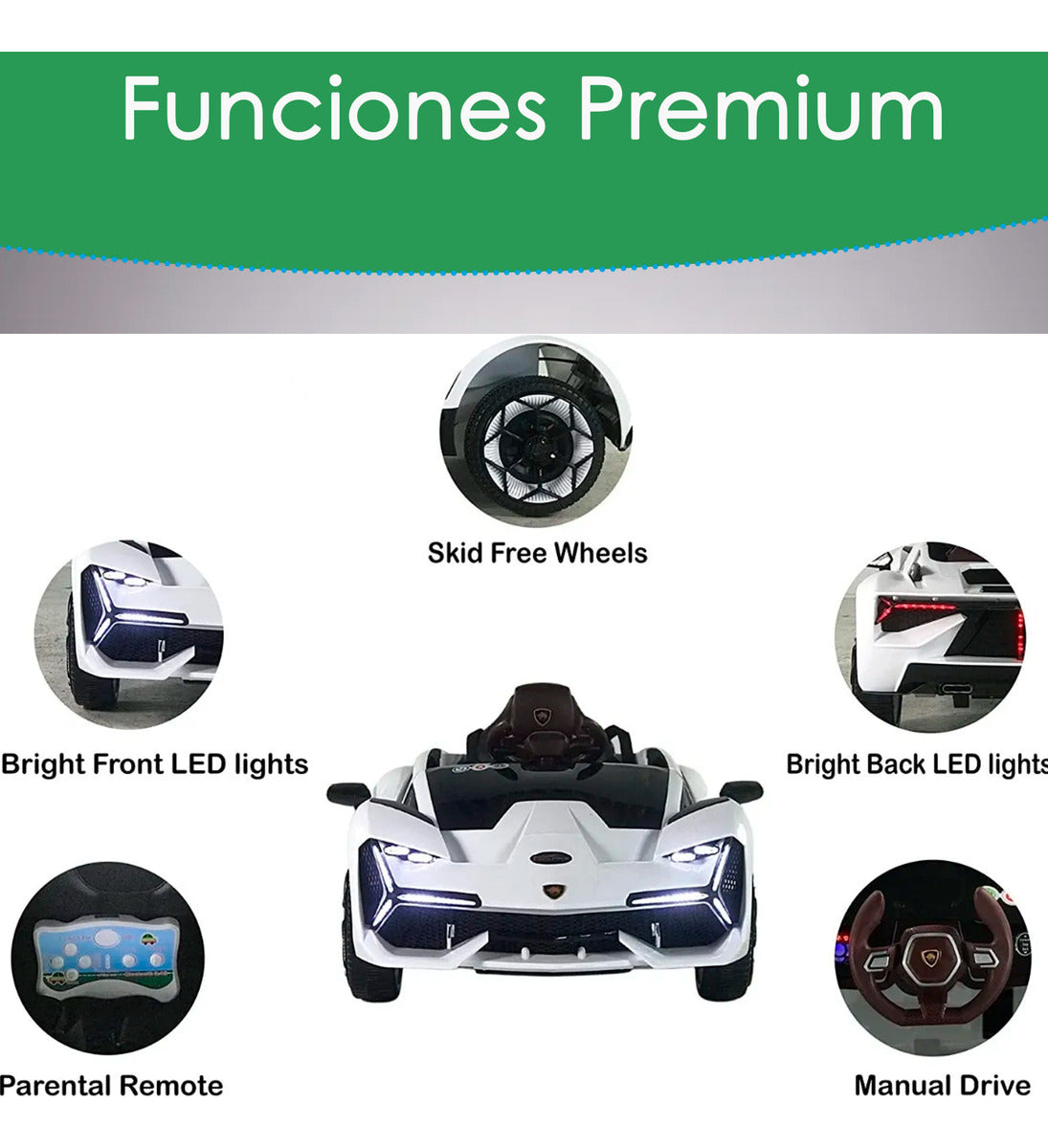 Auto Electrico Montable Lamborghini Con Boton De Reversa Corre 6km/h