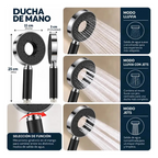 Columna Ducha Premium Circular Negro Con Control T° De Pared Hs195