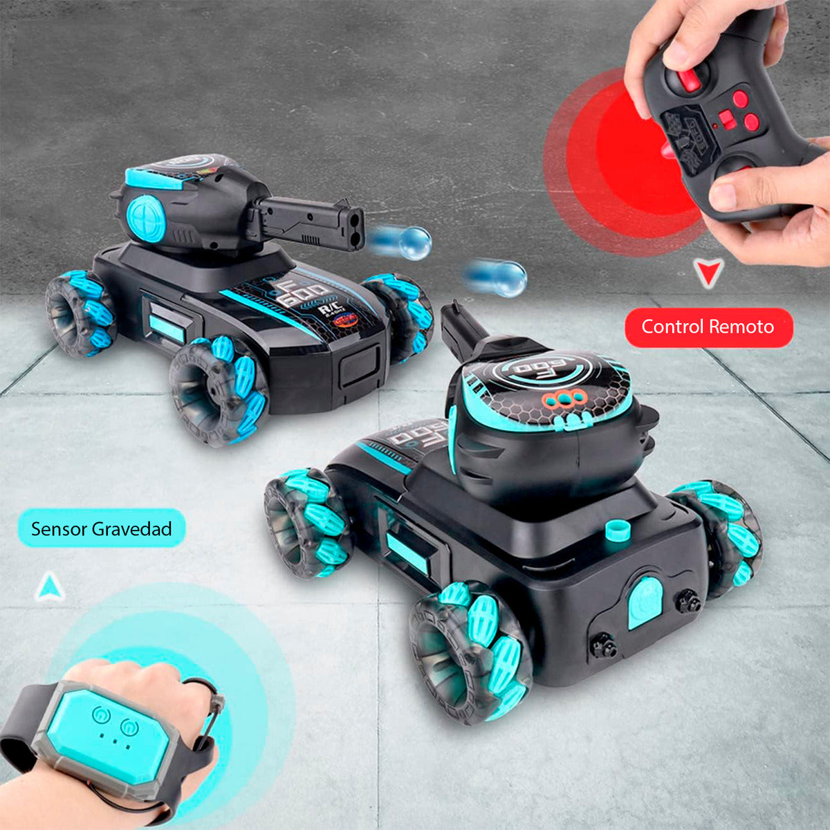 Auto Lanza Hidrogel Tanque Recargable Control Remoto Muñeca