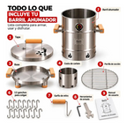 Barril Ahumador Y Asador Portatil Grande Acero Inoxidable